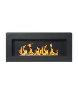 Divina Fire Camino a Bioetanolo da Parete - Nero - 90x12x40 cm