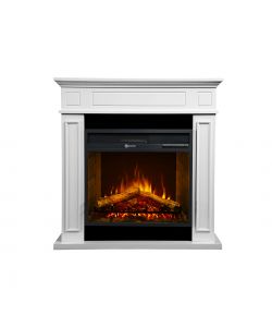 Camino elettrico caminetto da terra JEFFERSON in legno Bianco L 89,5 x H90,5 x P28