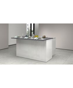 Isola Credenza Moderna Bianco Laccato Lucido - 155x90x90 cm