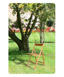 Sedia Pieghevole in Legno Naturale - Design Elegante e Compatto - Legno di Faggio 100% FSC - Leggera e Facile da Riporre