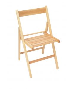 Sedia Pieghevole in Legno Naturale - Design Elegante e Compatto - Legno di Faggio 100% FSC - Leggera e Facile da Riporre