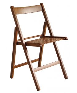 Sedia Pieghevole in Legno di Faggio Noce - Comoda e Salvaspazio