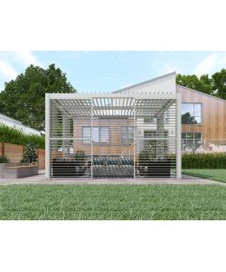 Giardini di Maggio Pannelli Persiana per Pergola Calicantus - Bianco - Lato 4m - 370x238 cm