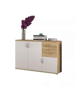 Domo Mea Mobile Buffet Londra Nodo e Bianco - Design Moderno 120x35x83 cm