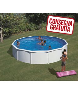 Piscina Tonda Acciaio Bianca  550 x 120 h cm