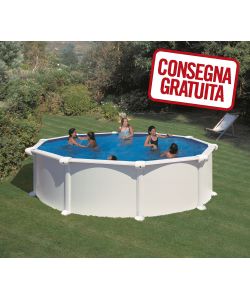 Piscina Tonda Acciaio Bianca  460 x 132 h cm