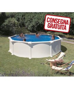 Piscina Tonda Acciaio Bianca  350 x 132 h cm