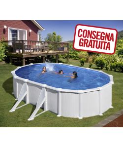 Piscina Ovale Acciaio Bianca 500 x 300 x 132 h cm