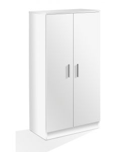Scarpiera Armadio Bianca con 2 Ante e 7 Ripiani - 108x55x36 cm