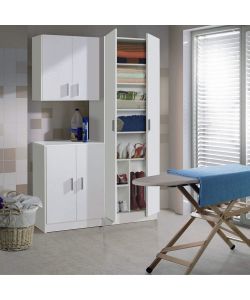 Fores Scarpiera 2 Ante Bianco - Armadio Salvaspazio 180x59x37 cm