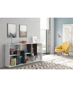 Fores Libreria Kawa 8 Scomparti Bianco Artik/Ossido - 180x80x25 cm