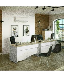 Scrivania Estil rovere bianco artik 136 x 67 x 75 h cm