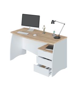 Fores Scrivania Ufficio Estil in Rovere Bianco Artik con Cassettiera