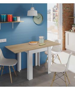 Fores Tavolo Ausiliare Estensibile Rovere Canadian e Bianco 67/135 cm