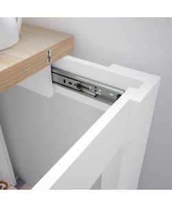 Fores Tavolo Ausiliare Estensibile Rovere Canadian e Bianco 67/135 cm