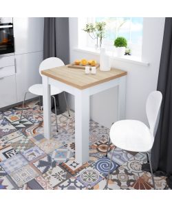 Fores Tavolo Ausiliare Estensibile Rovere Canadian e Bianco 67/135 cm