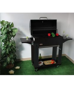 Barbecue a carbone con coperchio forno - 3 griglie cromate