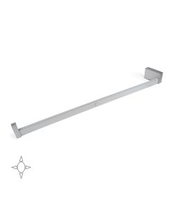 Emuca Barra appendiabiti per armadi con luce LED, regolabile 858-1.008 mm, Anodizzato opaco