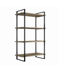Emuca  Scaffale Lader con struttura e ripiani, Altezza 1150 mm, Acciaio e Legno