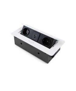 Emuca Multipresa Atom 26 Lite Per Scrivania Bianco