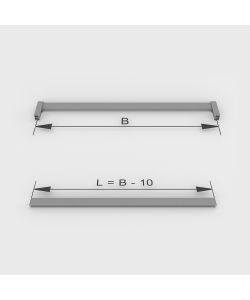 Emuca Kit tubo per armadio Luxe, 0,75 m, Color grigio pietra, Alluminio e Tecnoplastica