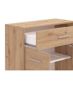 Rovere - Mobile Multiuso Minimalista - 80,5x33x80,5 cm - 2 Ante e Cassetto