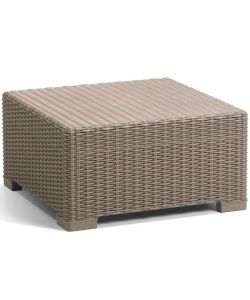 Keter Tavolino da Giardino California - Effetto Rattan Cappuccino - 68x68x35 cm