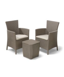 Set da balcone Iowa con cuscini Cappuccino Keter