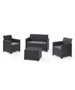 Keter Salotto da Giardino Emma Lounge Set - Antracite - Con Tavolino