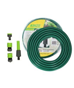 Kinzo Tubo da Irrigazione Verde - 15 Metri - PVC Flex