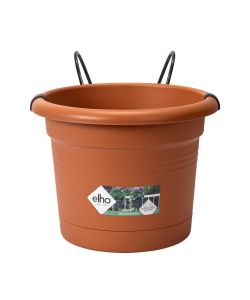 Elho Balconiere Green Basics - Vaso con Supporto per Ringhiere Colore Terra
