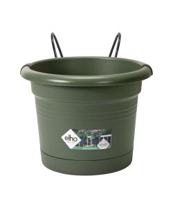 Elho Balconiere Green Basics - Vaso con Supporto per Ringhiere Verde