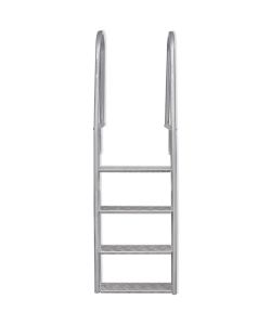 Scala a 4 Gradini per Piscina/Banchina in Alluminio 167 cm