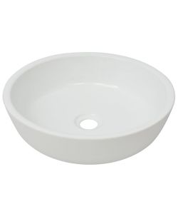 Lavandino Tondo in Ceramica Bianca 42x12 cm