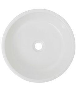 Lavandino Tondo in Ceramica Bianca 42x12 cm