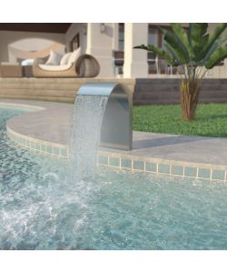 Fontana per Piscina in Acciaio Inossidabile 45x30x65 cm Argento