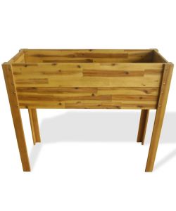 Letto Rialzato da Giardino in Legno Massello di Acacia