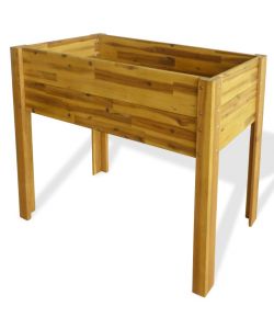 Letto Rialzato da Giardino in Legno Massello di Acacia