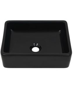 Lavandino Rettangolare in Ceramica Nero 41x30x12 cm