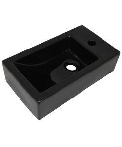 Lavandino con Foro Rubinetto Rettangolare Ceramica 46x25,5x12cm