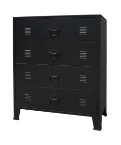 vidaXL Cassettiera Industriale Nera - Metallo 78x40x93 cm