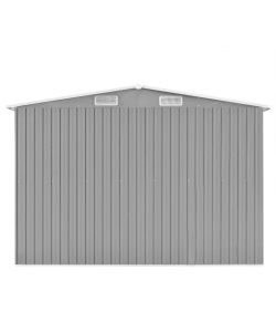 vidaXL Capanno da Giardino in Metallo - Grigio - 257x392x181 cm