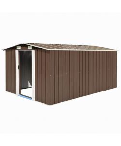 vidaXL Casetta da Giardino in Metallo - Marrone - 257x392x181 cm