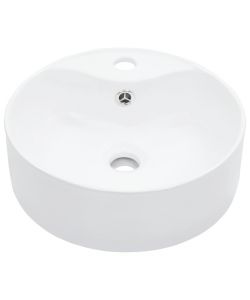Lavandino con Troppopieno 36x13 cm in Ceramica Bianco