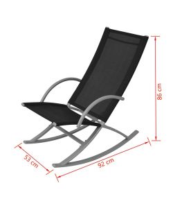 vidaXL Sedie a Dondolo da Giardino - Nero - Set 2 pz