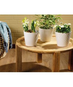 Kaemingk Porta Vaso in Ceramica - Bianco - 13.5x13 cm