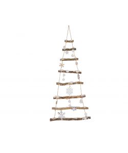 Kaemingk Albero di Natale in Legno - Bianco Caldo - 100 cm
