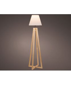 Lampada solare in legno 44x44x h153 cm bianco