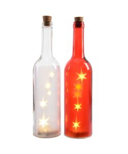 Bottiglia con luci LED in vetro
