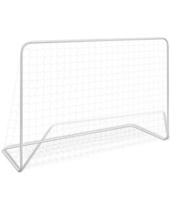 Porte da Calcio 2 pz con Reti 182x61x122 cm in Acciaio Bianche